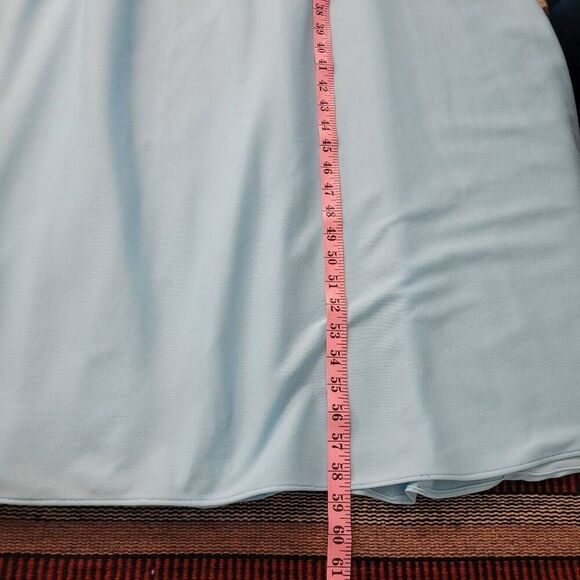 Vtg 1970s Pastel Baby Blue Maxi Gown Dress Sz XXS Halter Neck Open Back Wedding - Picture 7 of 8